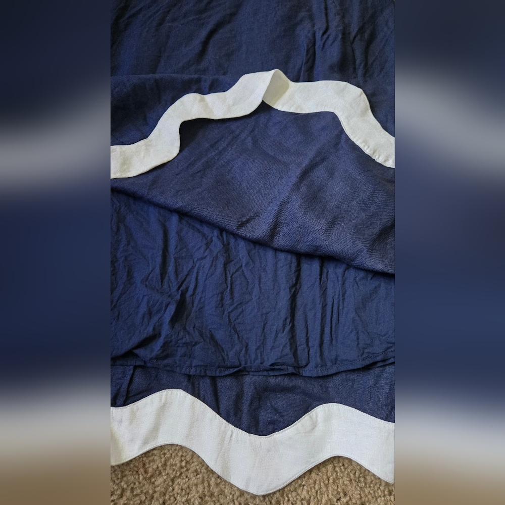Staud Luciana Navy White Linen Long Maxi Skirt Size 2 - Picture 11 of 11